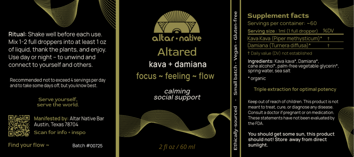 Altared ✦ Kava + Damiana Tincture