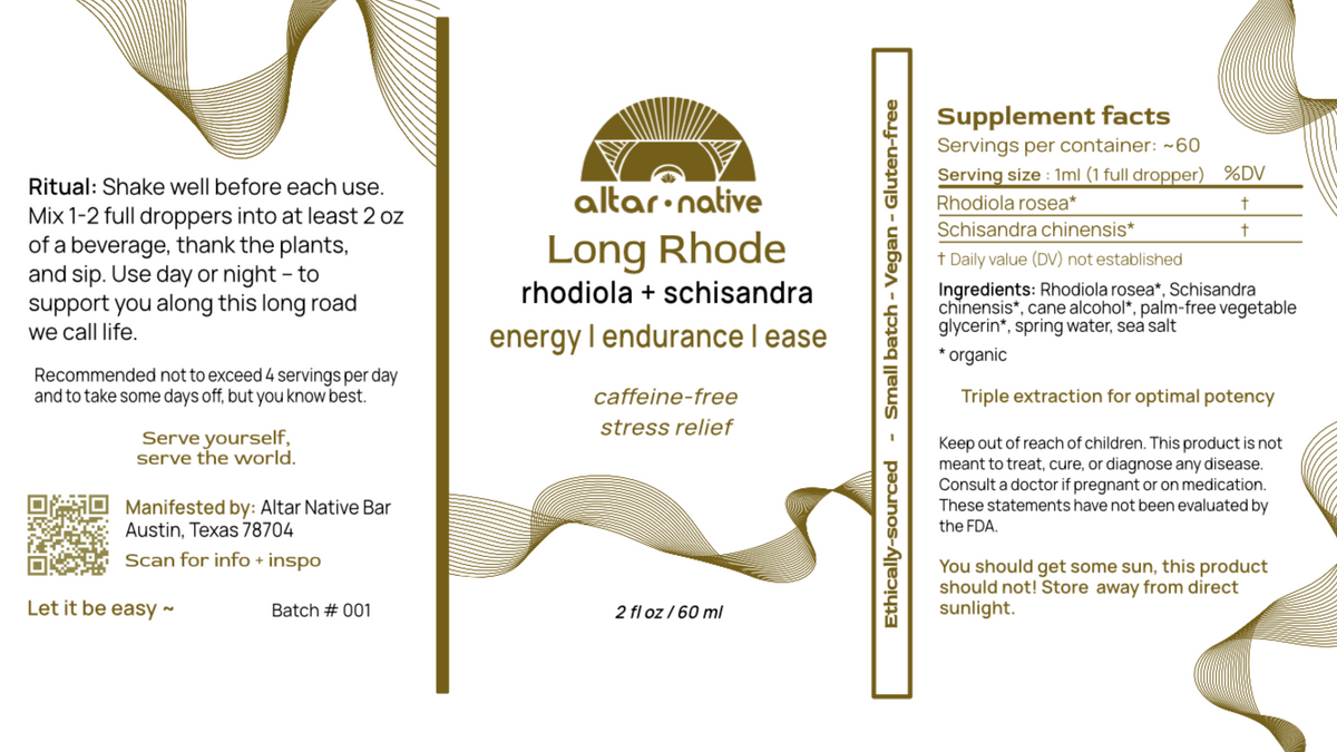 Long Rhode ⟡ Rhodiola + Schisandra Adaptogen Drops