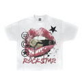 Rockstar Streetwear White Cotton Tee Casual Wardrobe Essential True To Size For Confident Everyday Style